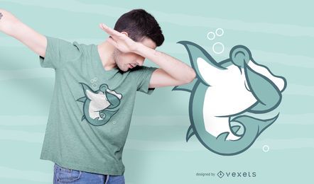 Design de t-shirt Dabbing de tubarão-martelo Design de t-shirt Dabbing de tubarão-martelo