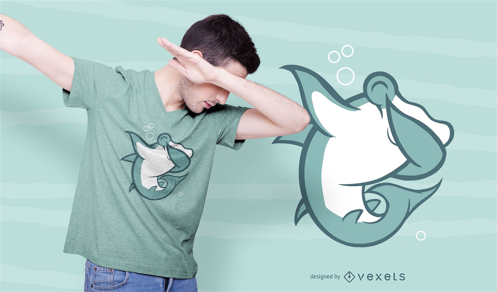 Design de camiseta Hammerhead Shark Dabbing