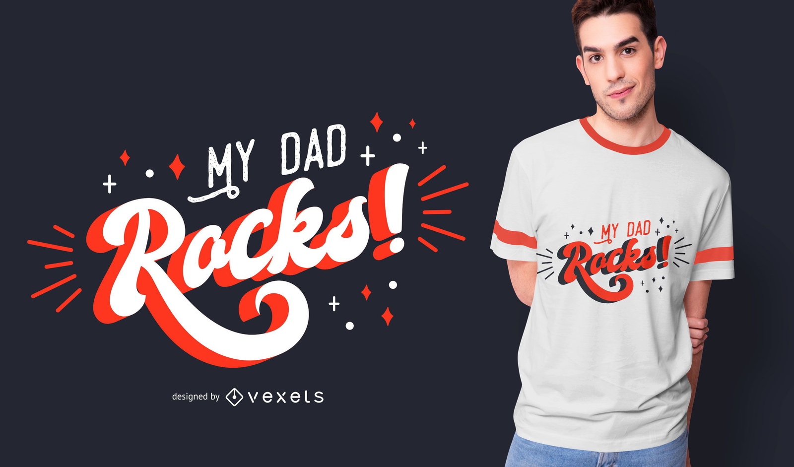 Diseño de camiseta My Dad Rocks