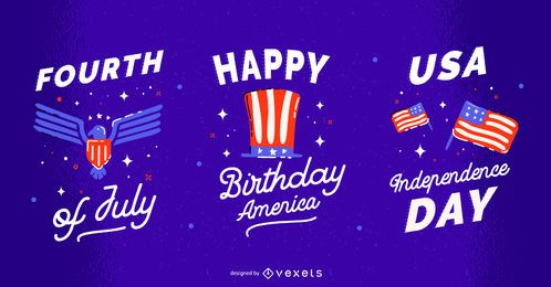 Independence day badge set
