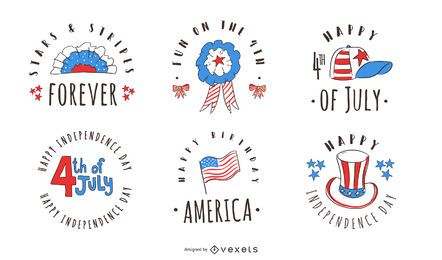 4th of July badge pack