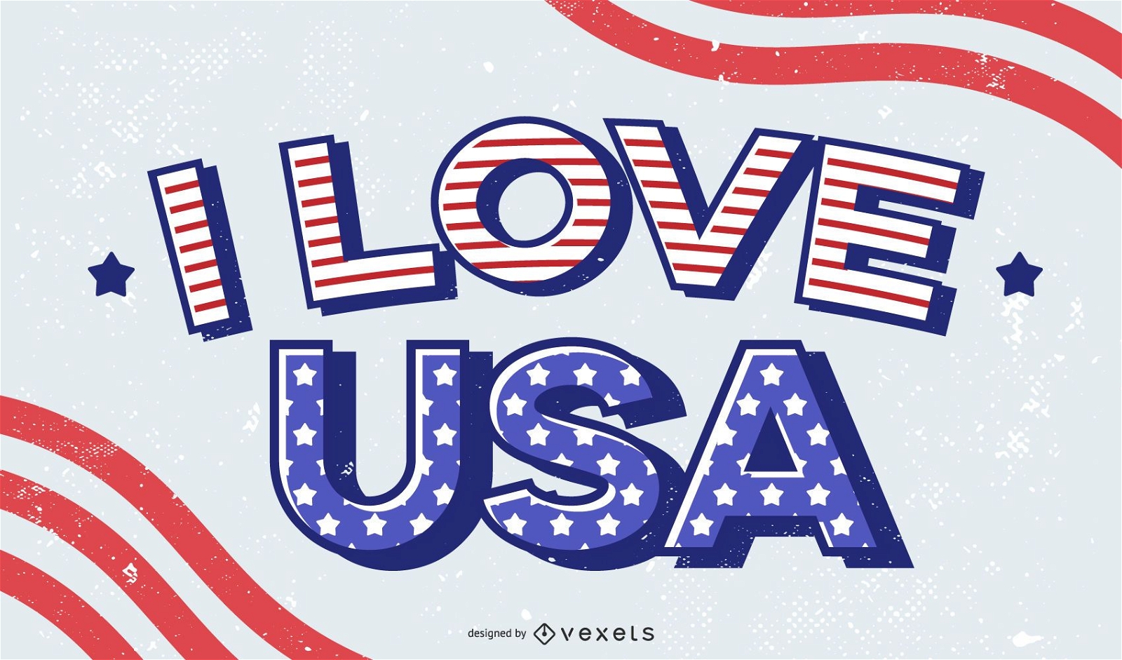 Me encanta el diseño de letras de Estados Unidos