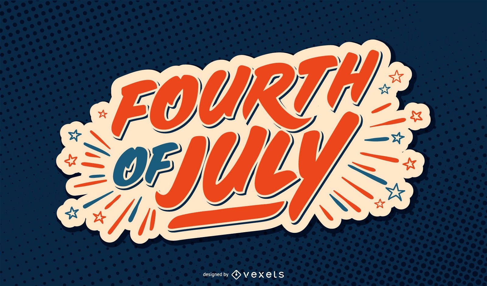 Fourth of july usa lettering