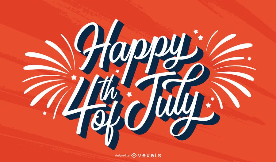 Happy 4th of july lettering design Happy 4th of july lettering design