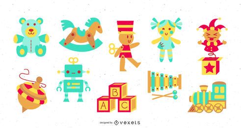 Toys colorful flat set