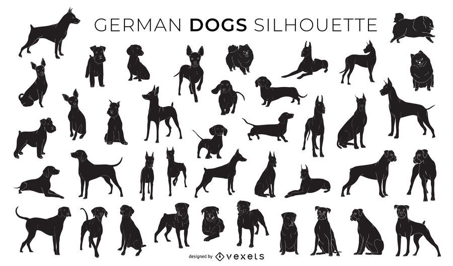 Coleção de silhueta de cães alemães Coleção de silhueta de cães alemães