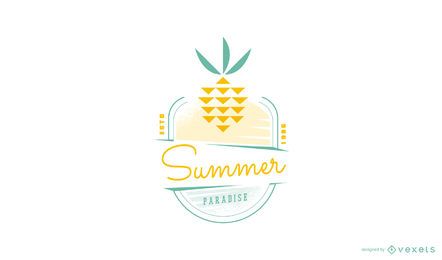 Modelo de logotipo de abacaxi de verão