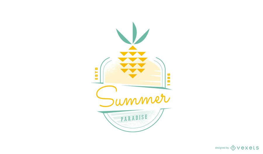 Summer pineapple logo template Summer pineapple logo template
