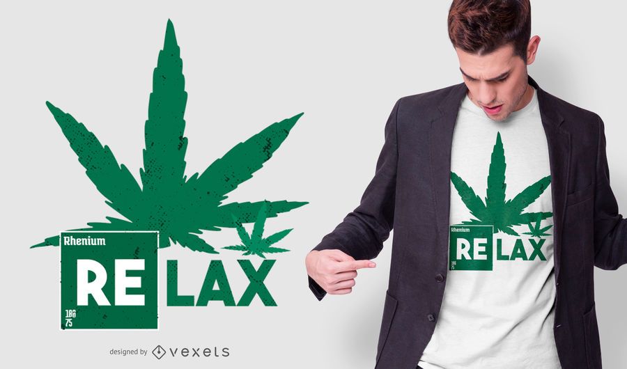 Diseño de camiseta Relax Hemp Leaf Diseño de camiseta Relax Hemp Leaf