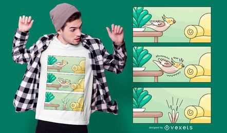 Design de camisetas em quadrinhos cockatiel