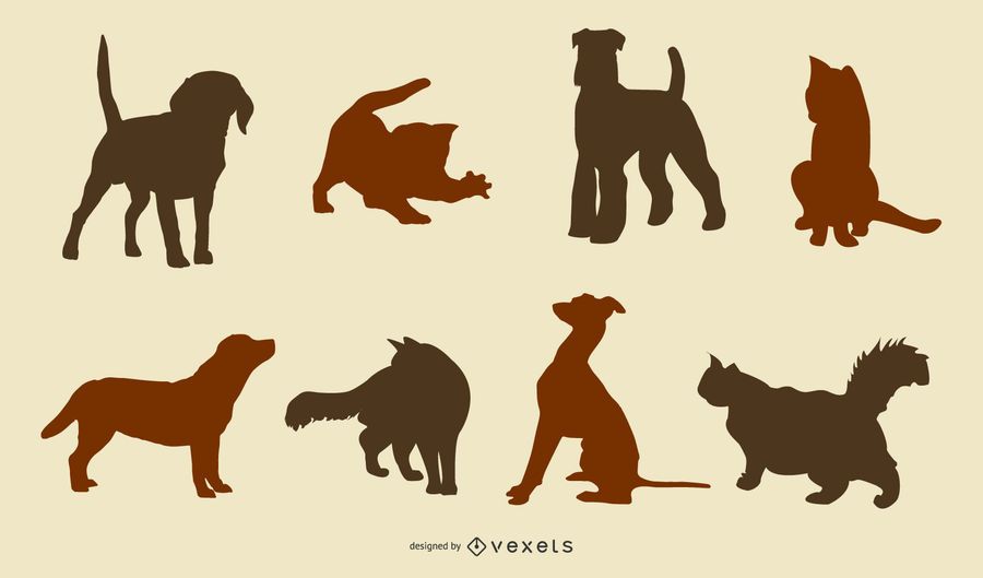 Cats and Dogs Silhouettes Cats and Dogs Silhouettes