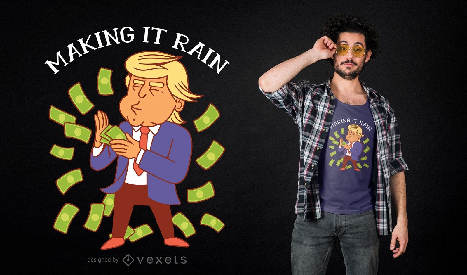 Dise?o de camiseta Trump Making Rain