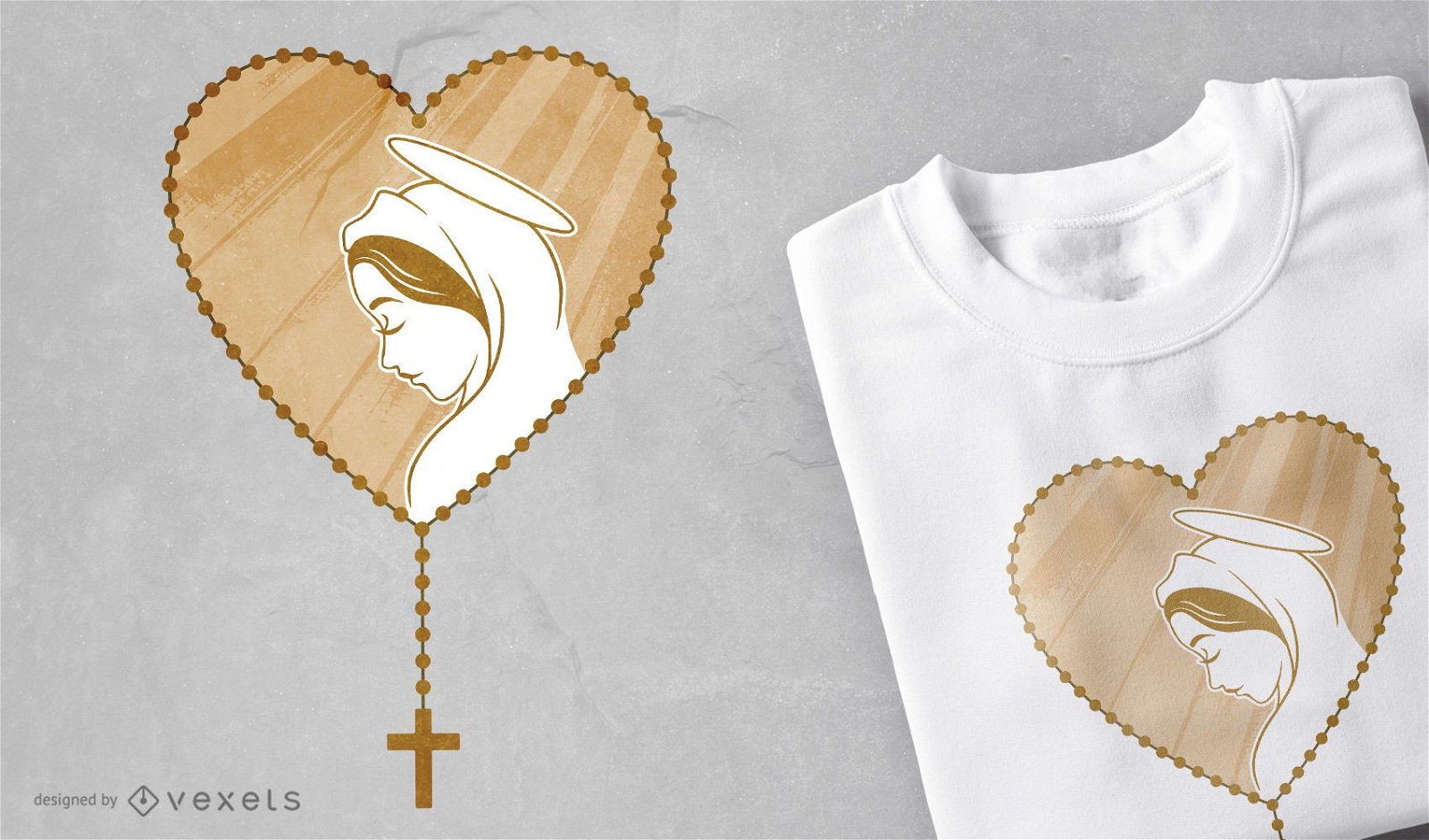 Rosary Virgin Mary T-shirt Design