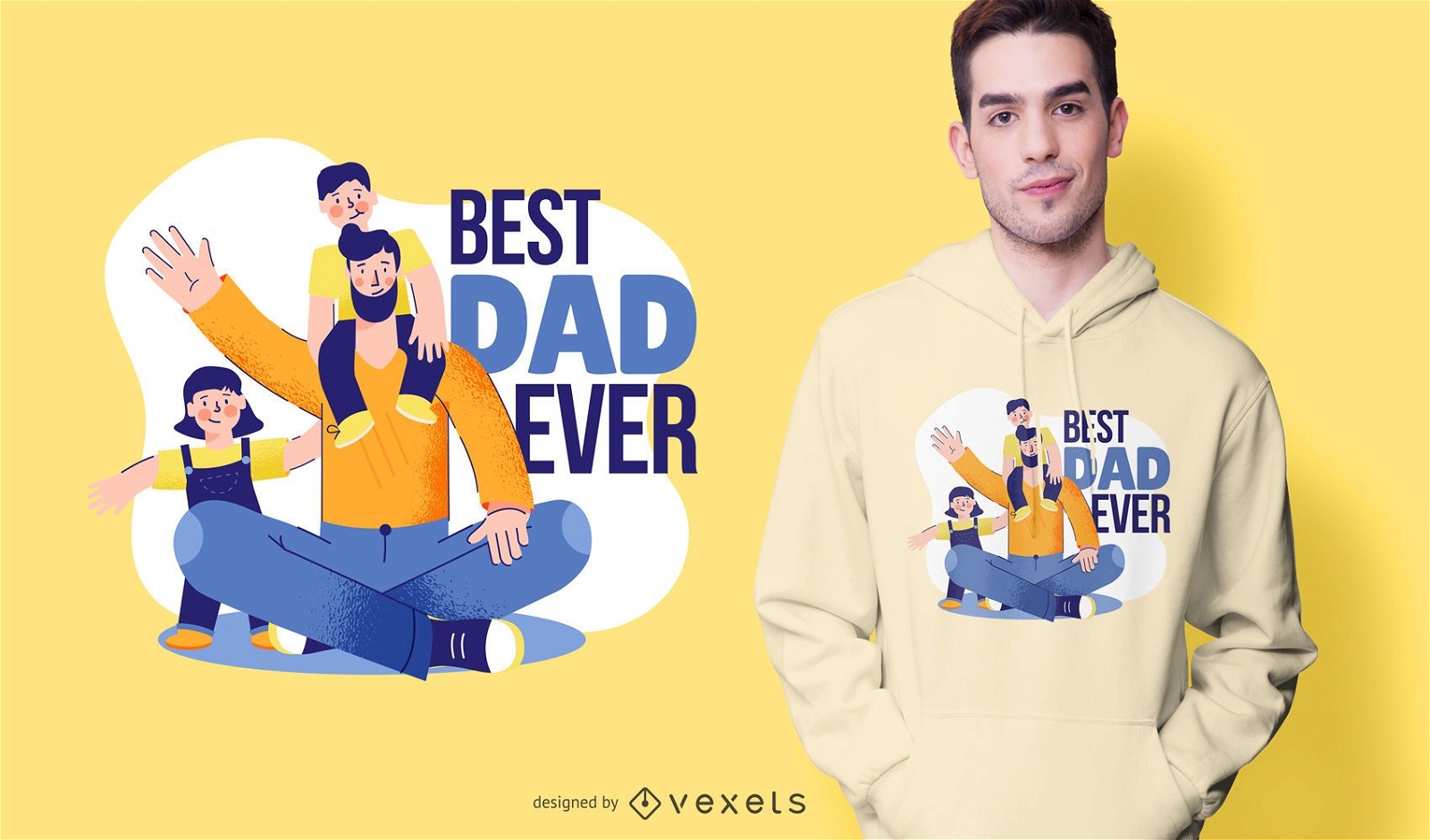El mejor diseño de camiseta de dibujos animados de papá