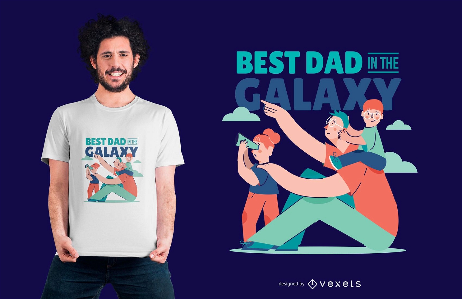 Bester Papa Zitat Cartoon T-Shirt Design