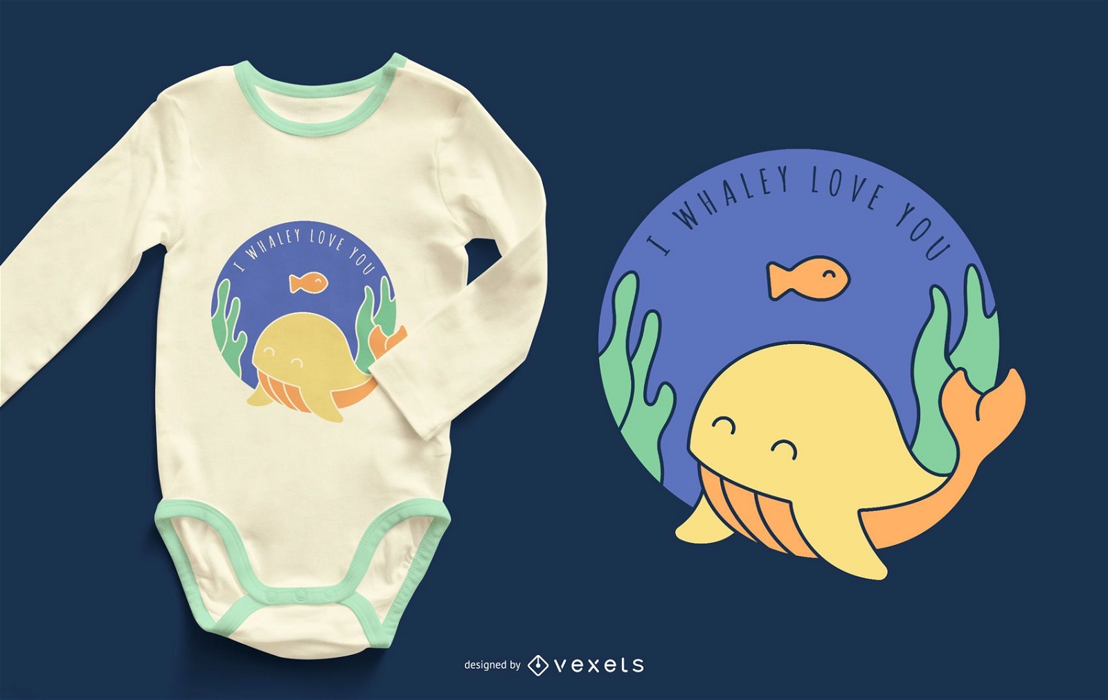 Eu te amo baleia design de roupas de beb?