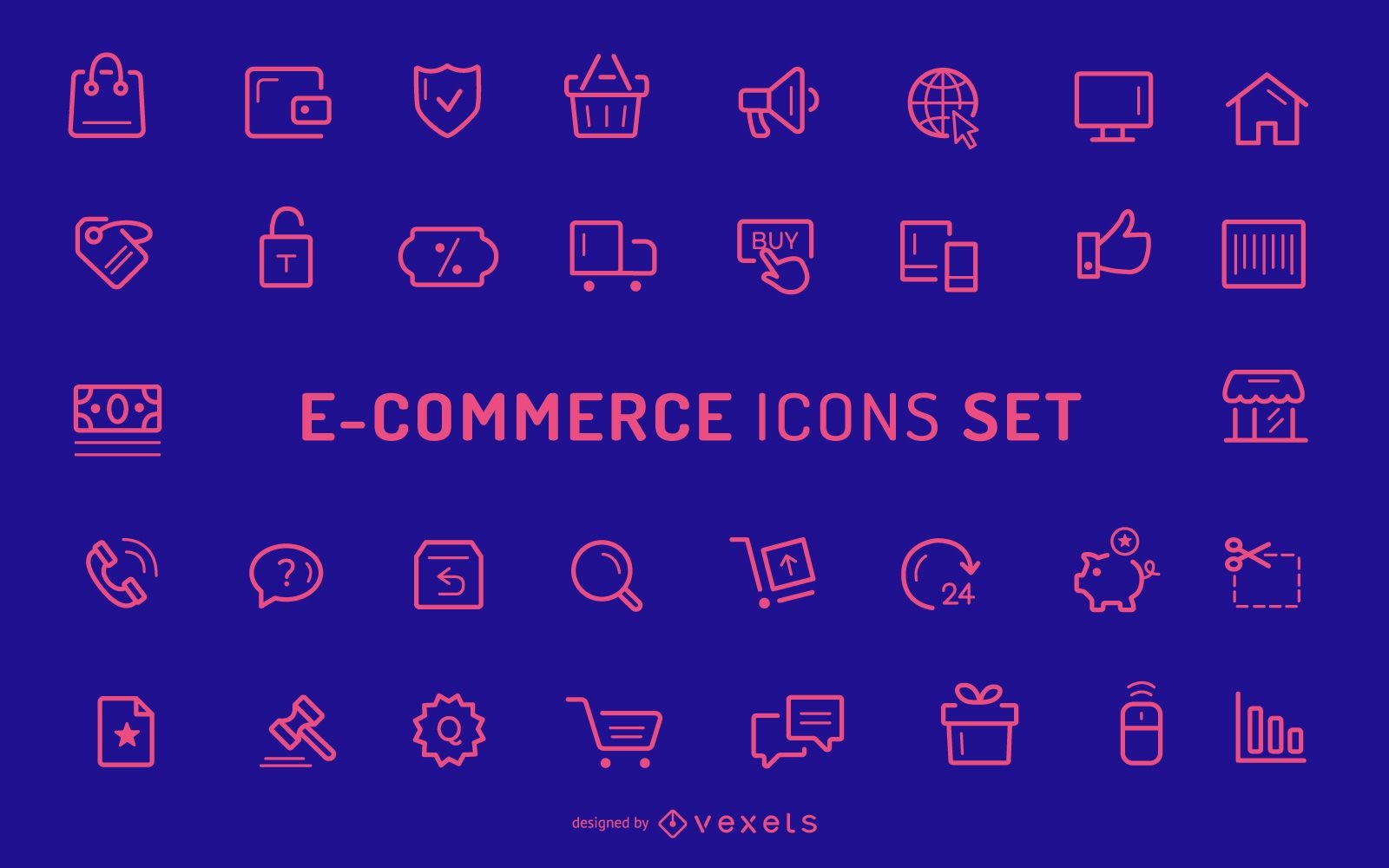 Sammlung von E-Commerce-Strichsymbolen