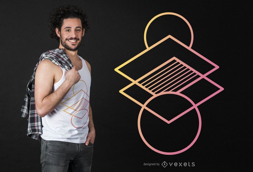 Geometric Gradient Abstract T-shirt Design Geometric Gradient Abstract T-shirt Design