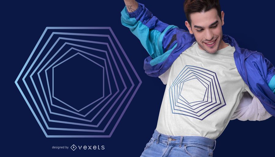 Diseño de camiseta abstracta hexagonal Diseño de camiseta abstracta hexagonal