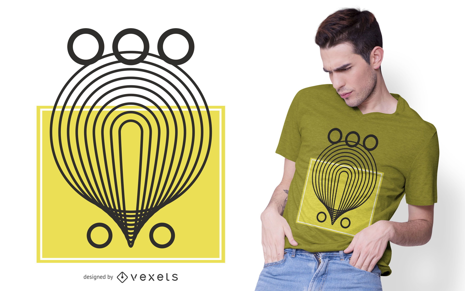 Diseño de camiseta de formas abstractas geométricas