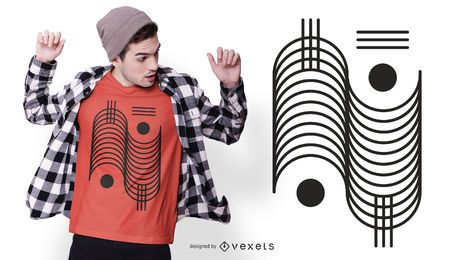 Geometric stroke t-shirt design