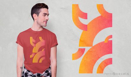 Geometric Curves Gradient T-shirt Design