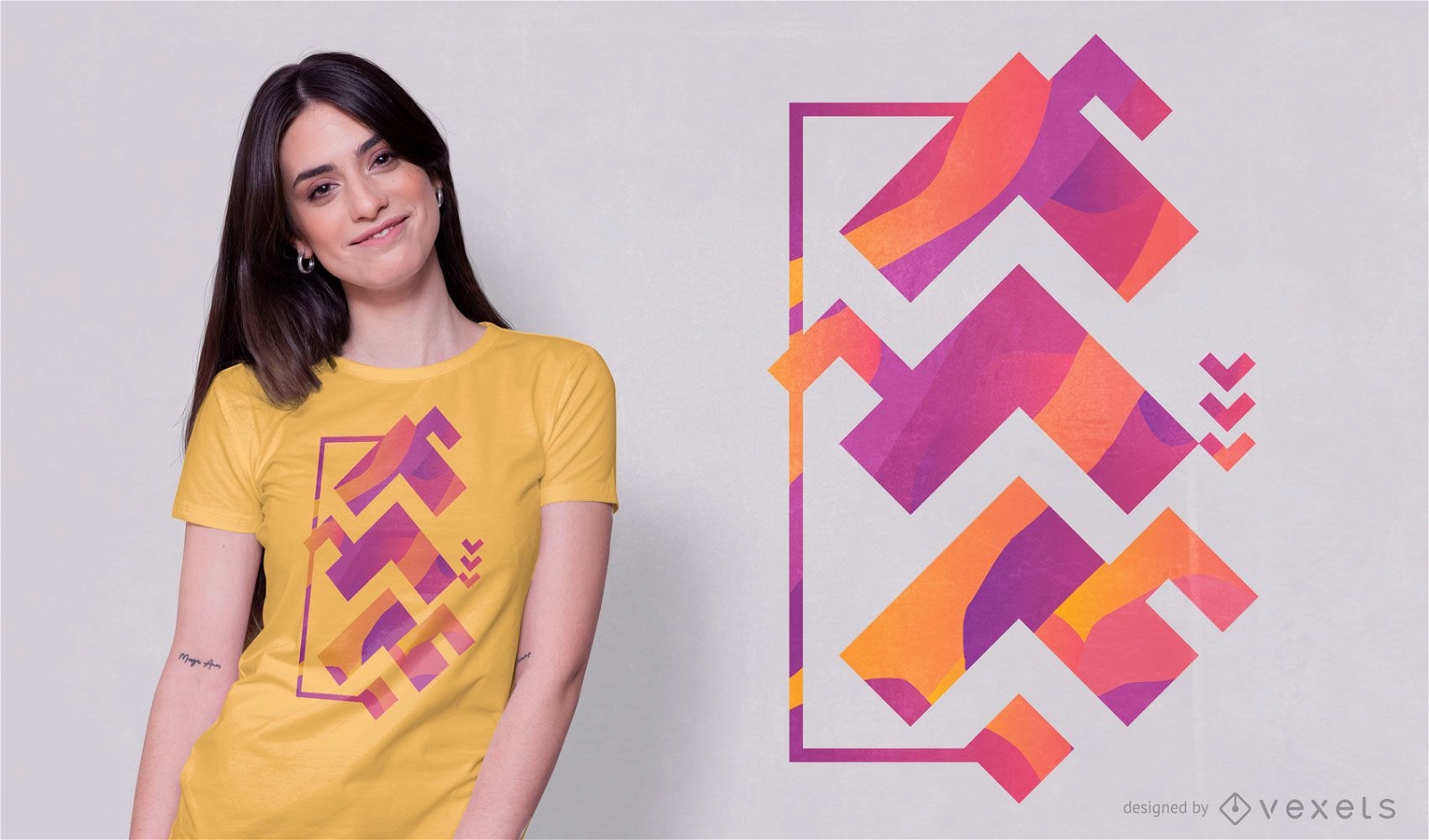 Angle Abstract Shape T-shirt Design