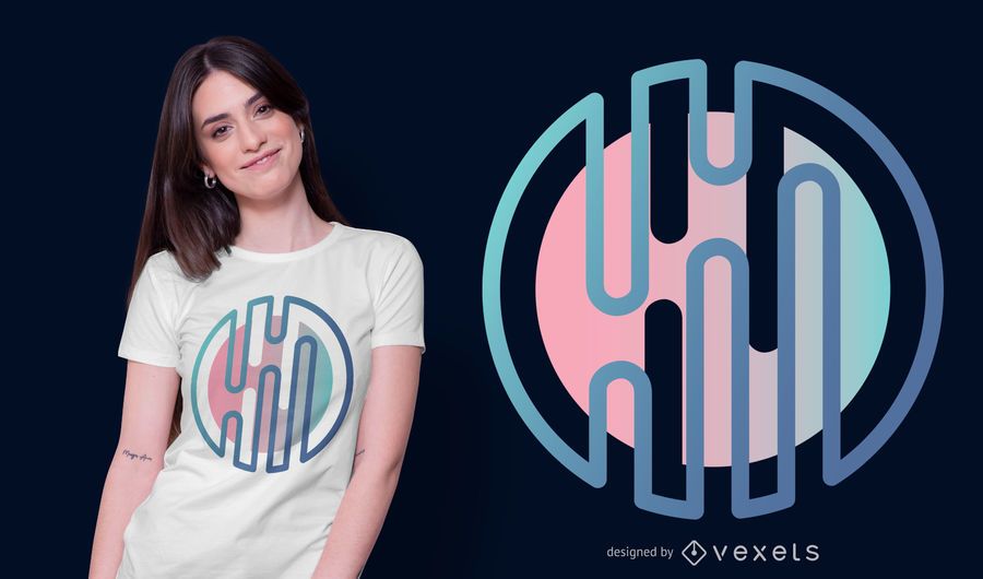 Gradient Abstract Round Shape T-shirt Design Gradient Abstract Round Shape T-shirt Design