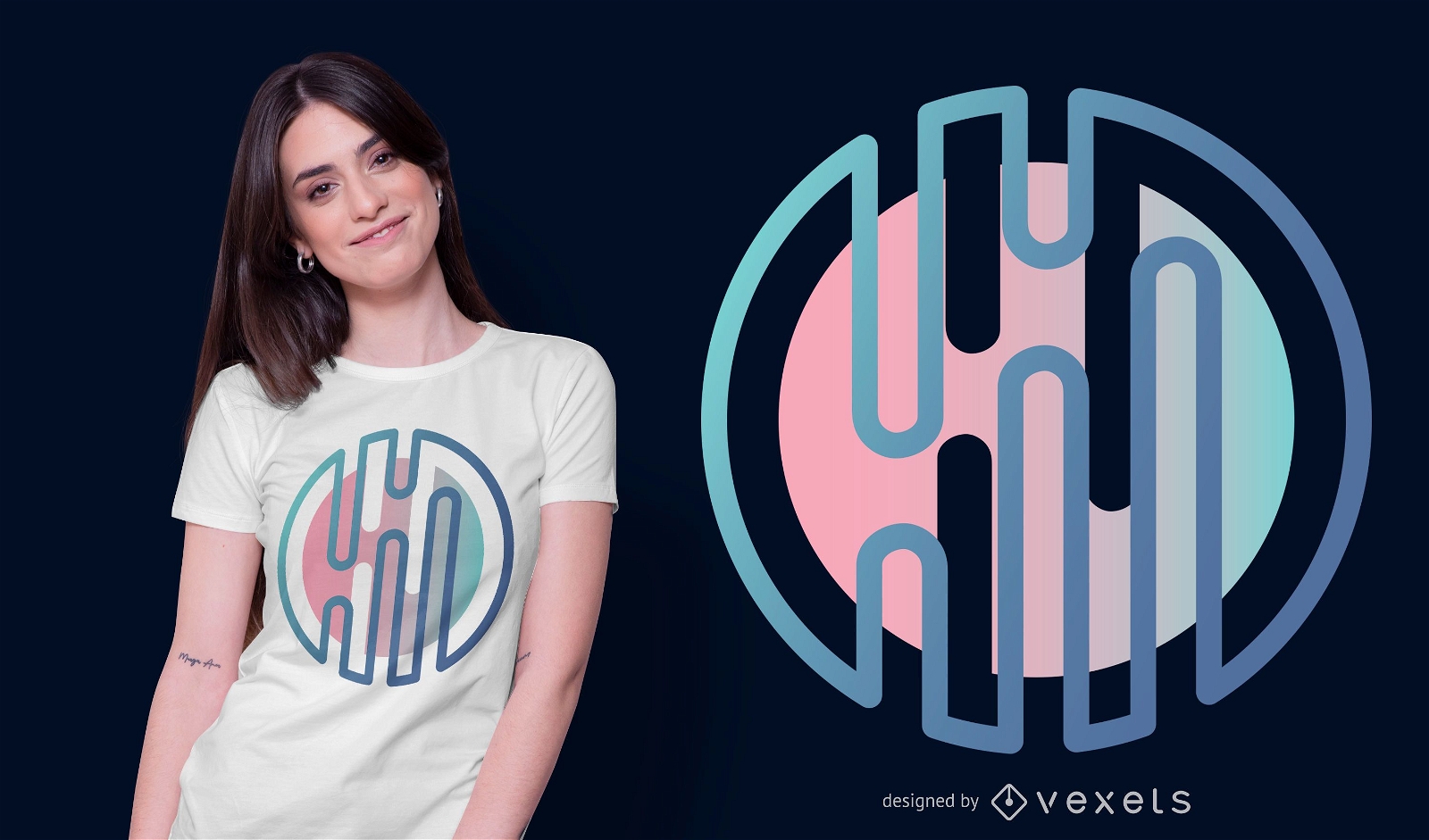 Gradient Abstract Round Shape T-shirt Design