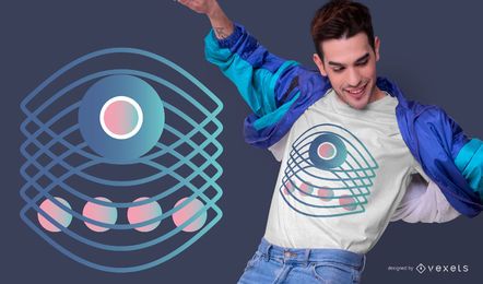 Design abstrato de camiseta com gradiente de olho