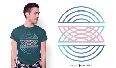 Diseño de camiseta degradado semicírculo geométrico