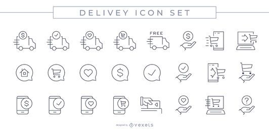 Delivery Stroke Icon Set Delivery Stroke Icon Set