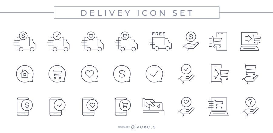 Delivery Stroke Icon Set Delivery Stroke Icon Set