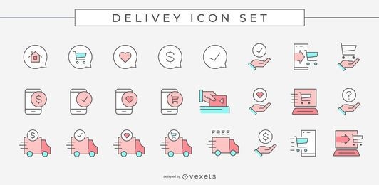 Colored Delivery Business Icon Pack