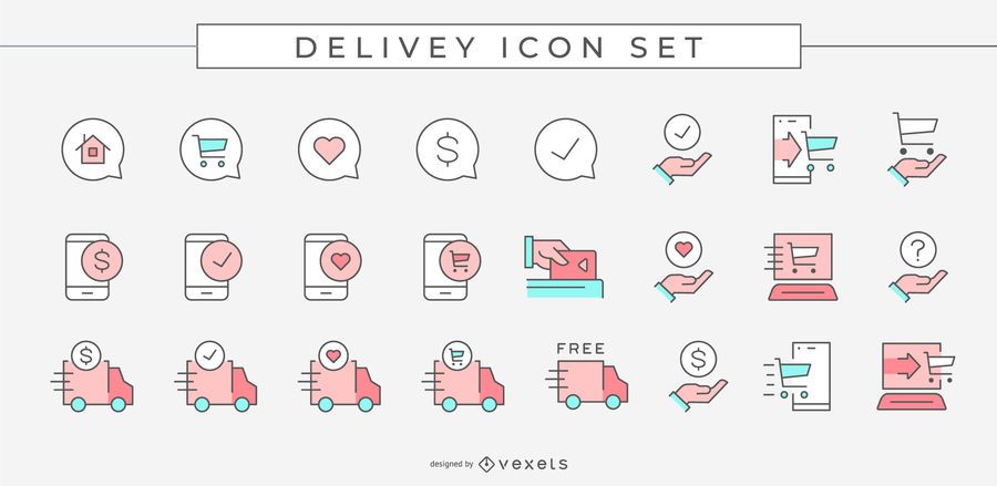 Paquete de iconos de negocios de entrega a color Paquete de iconos de negocios de entrega a color