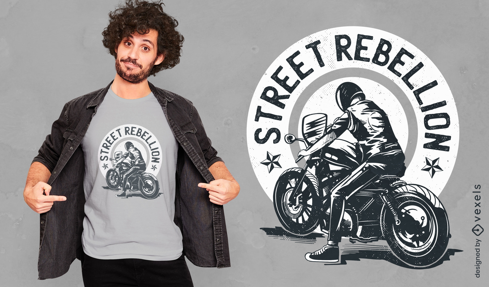 Design de camiseta com citação de motociclista