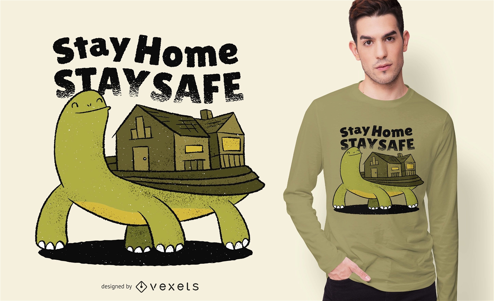 Turtle Home Zitat T-Shirt Design