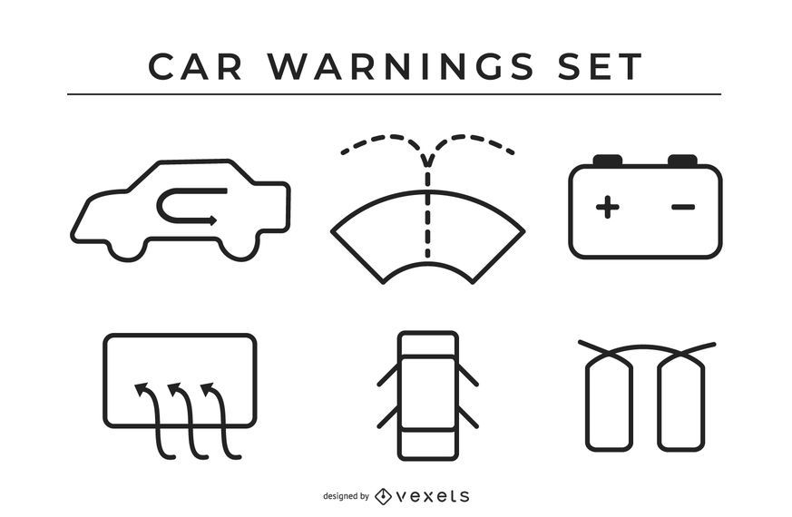 Car Warning Icon Set Car Warning Icon Set