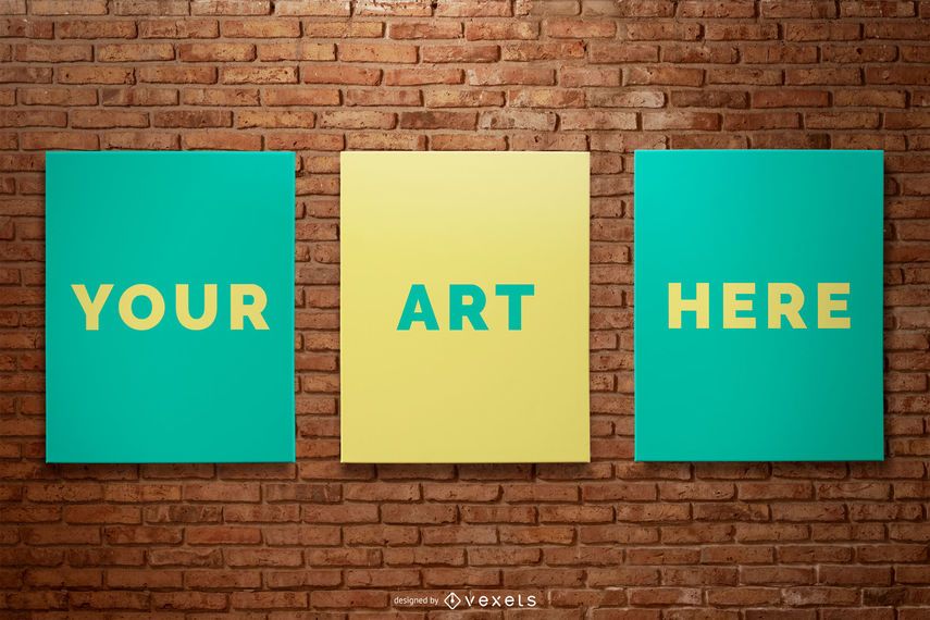 Wall Poster Mockup Set Wall Poster Mockup Set