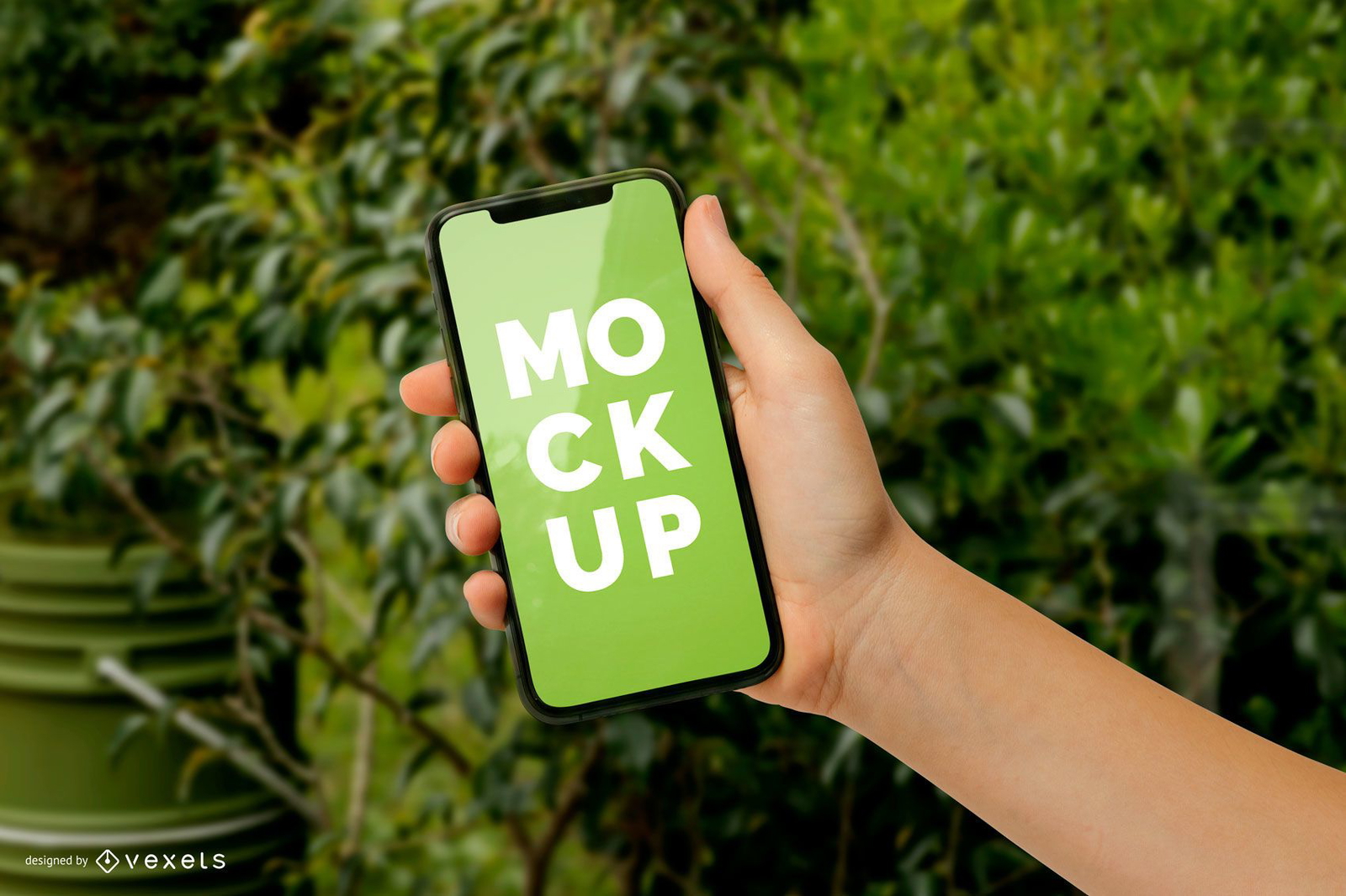 Green Phone Screen Mockup