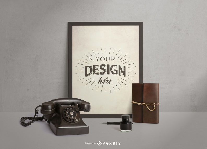 Vintage poster mockup composition Vintage poster mockup composition