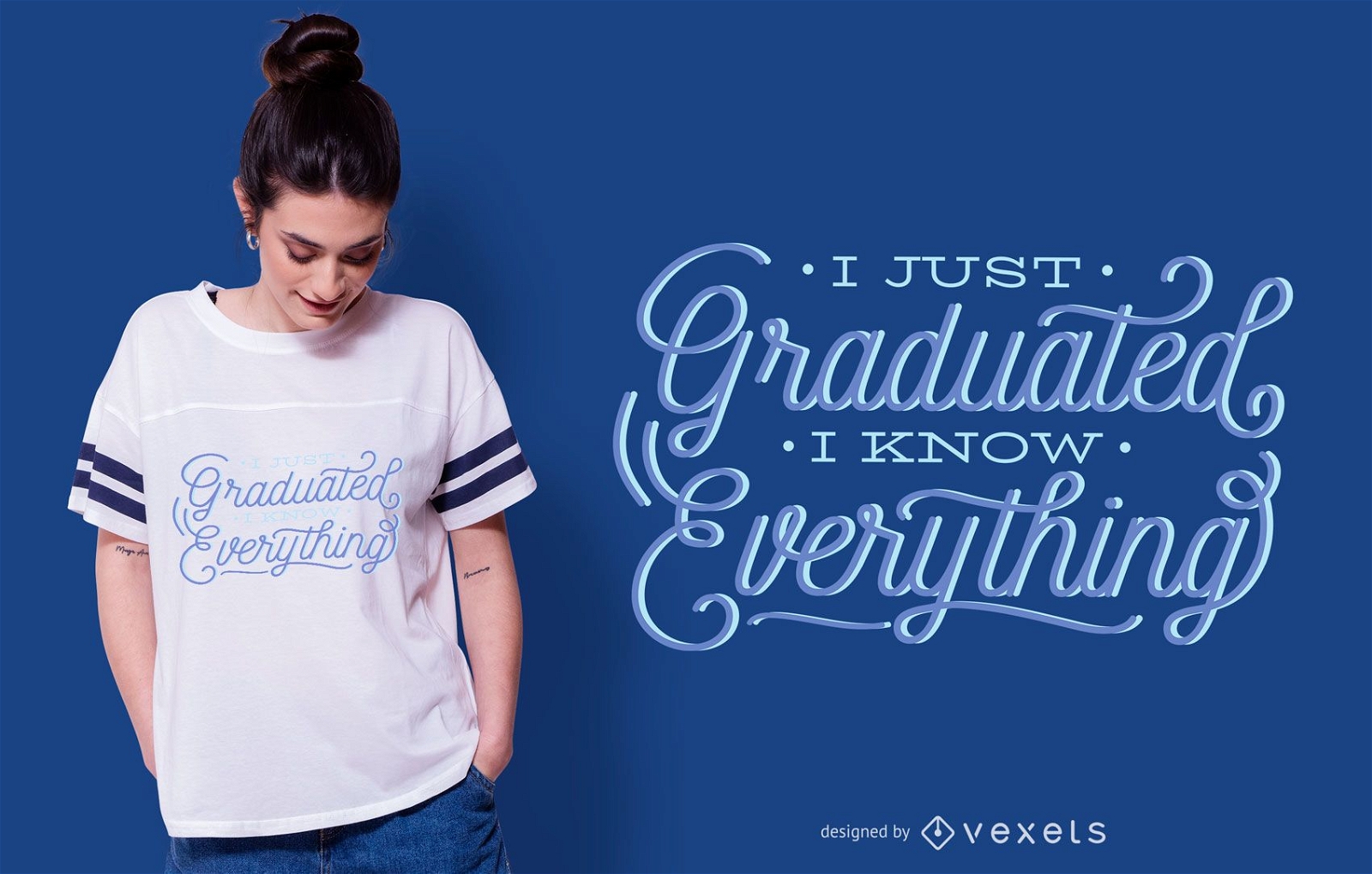 Diseño divertido de camiseta con letras de graduación