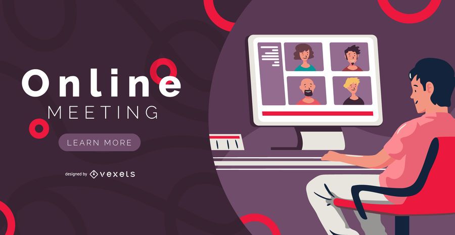 Diseño de banner de reunión en línea Diseño de banner de reunión en línea