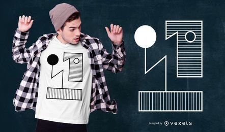 Design de t-shirt abstrato estilo Bauhauhs