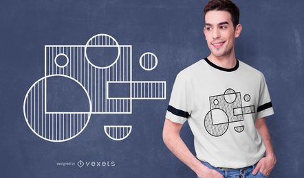 Design de camisetas com formas geométricas minimalistas