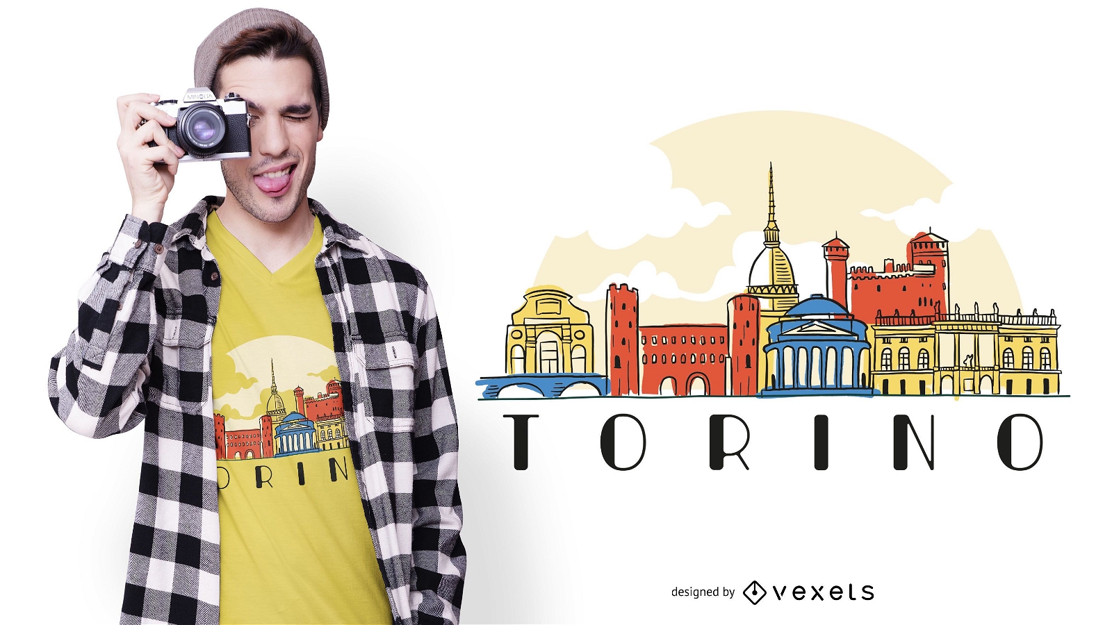 Diseño de camiseta Torino Skyline