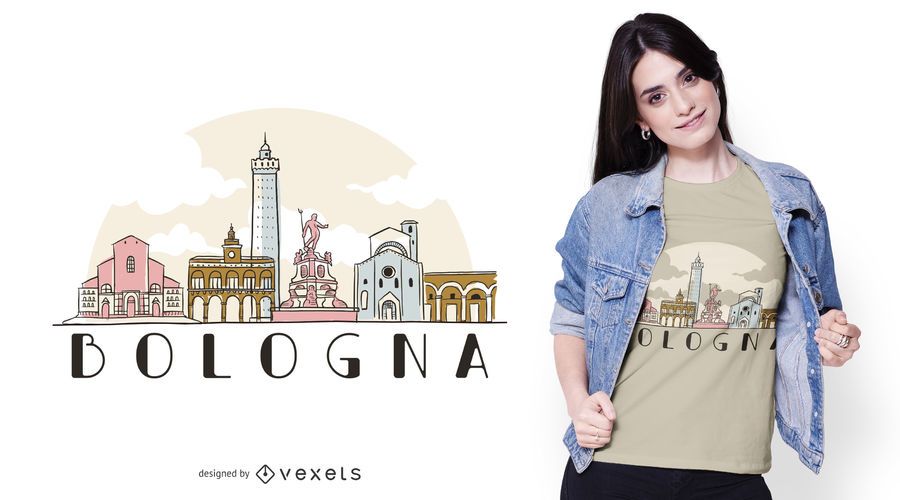 Bologna skyline t-shirt design Bologna skyline t-shirt design