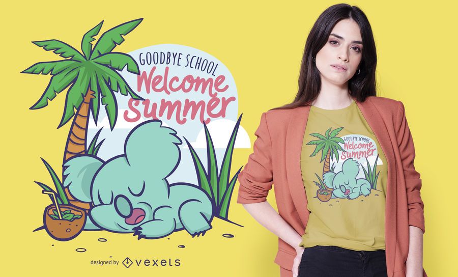 Diseño de camiseta de verano Koala. Diseño de camiseta de verano Koala.