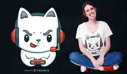 Gamer Kitten T-shirt Design