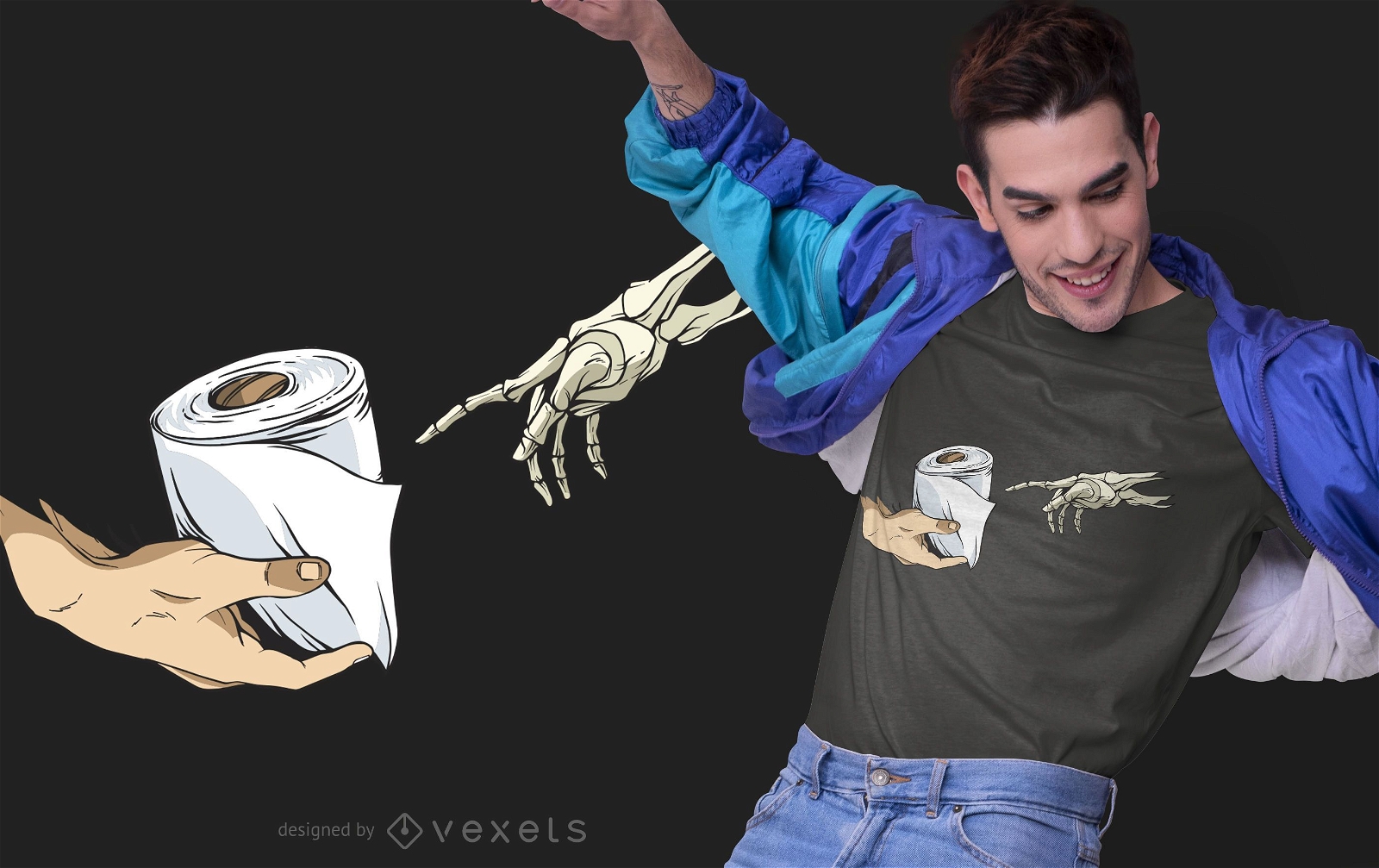 Creación del diseño de camiseta de papel higiénico Adam